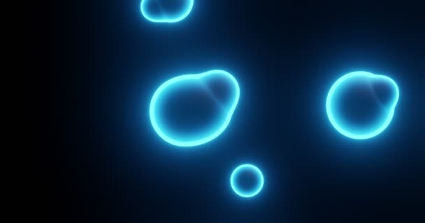 Kombinace buněk do jedné. Laboratorní výzkum. Věda. Modré zářící buňky pod mikroskopem. 3D vykreslovač. — Stock video