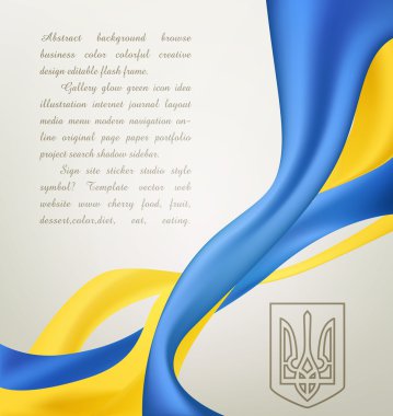 Ukrayna sembolleri ile soyut vektör arka plan