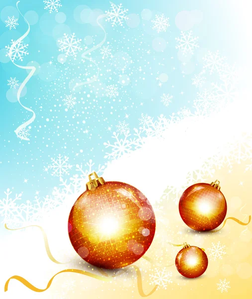 Vector fundo de Natal com bolas de Natal — Vetor de Stock