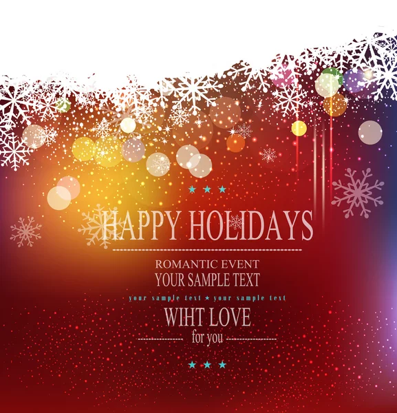 Vector Christmas holiday background with snowflakes — Stock Vector
