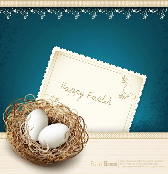 Background with  nest and eggs — Stock Vector