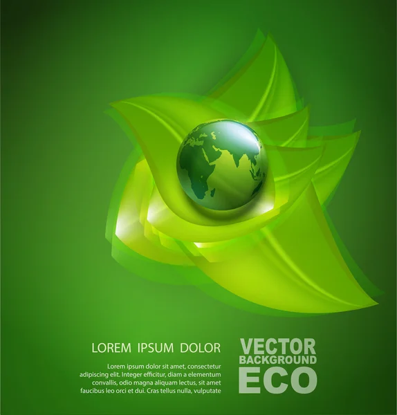 Ökológiai háttér levelekkel — Stock Vector
