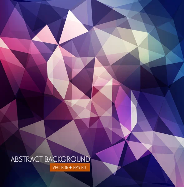 Vector abstract background of triangles in purple and blue tones — Stock Vector