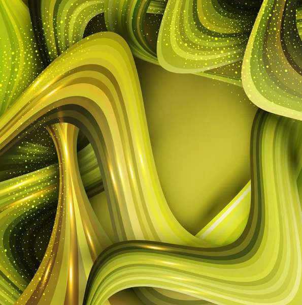 Fondo abstracto con ondas verdes — Vector de stock