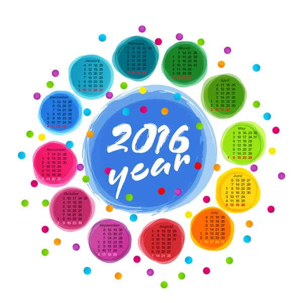 Colorful circles for 2016 — Stock Vector