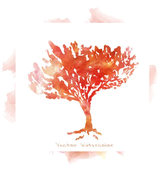 水彩の秋木 — ストックベクタ