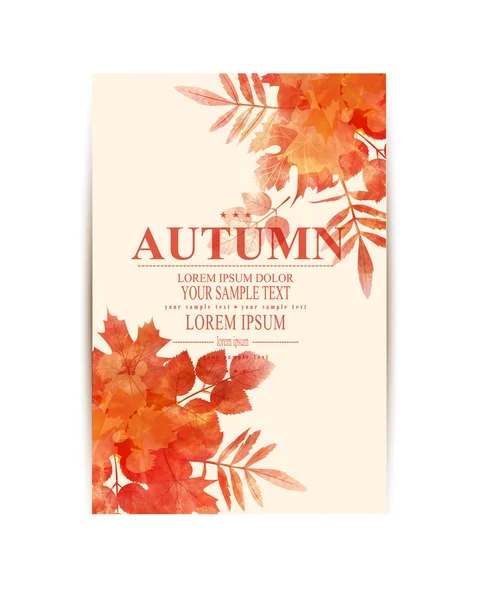 Autumn background with orange leaves — Stock Vector