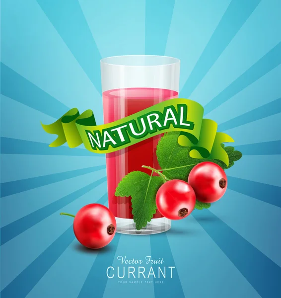 Background with juice of red currants — Stock Vector