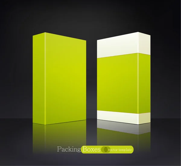 Πρότυπο πράσινο κουτί απομονωθεί — Διανυσματικό Αρχείο
