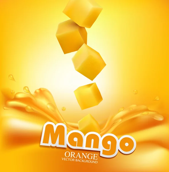 taze meyve suyu düşen mango dilimleri