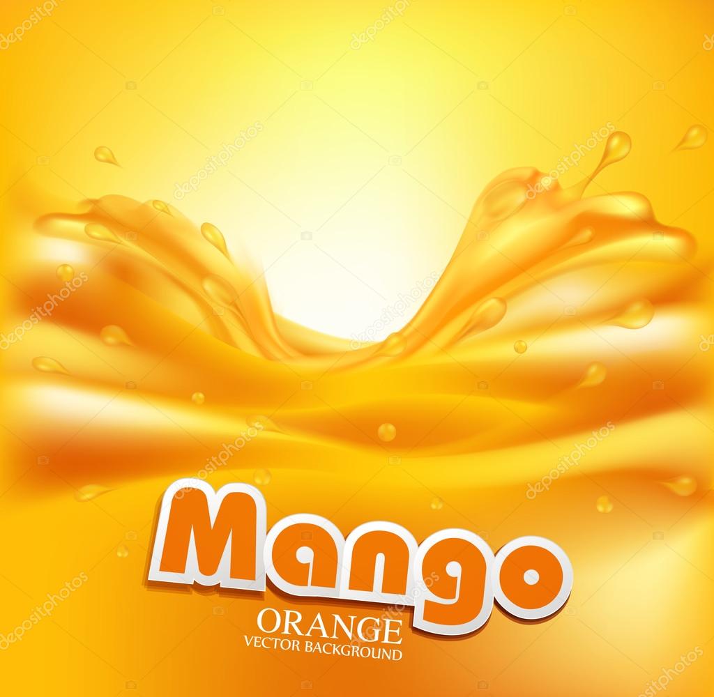 Mango juice splash Vector Art Stock Images | Depositphotos