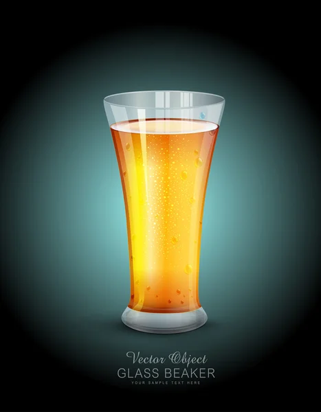 Verre avec boisson sur le fond bleu foncé — Image vectorielle