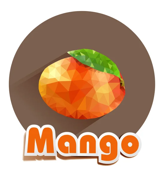 Polygonal icon of mango — Stock Vector