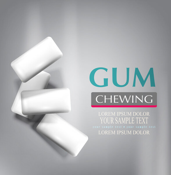 chewing gum on gray