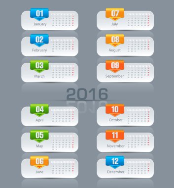 Şablon aylık takvim