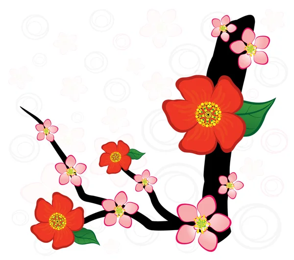 Αλφάβητο με απαλή sakura λουλούδια — Διανυσματικό Αρχείο