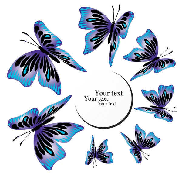 Flying color butterflies — Stock Vector
