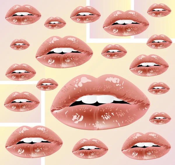 Beso rojo labios con corazón — Archivo Imágenes Vectoriales