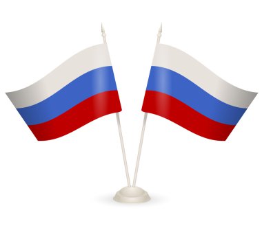 Masa standı ile Rusya'nın bayrak.