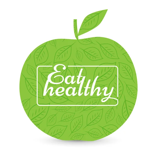 Eat a healthy diet. Green Apple, vector. — Stock Vector