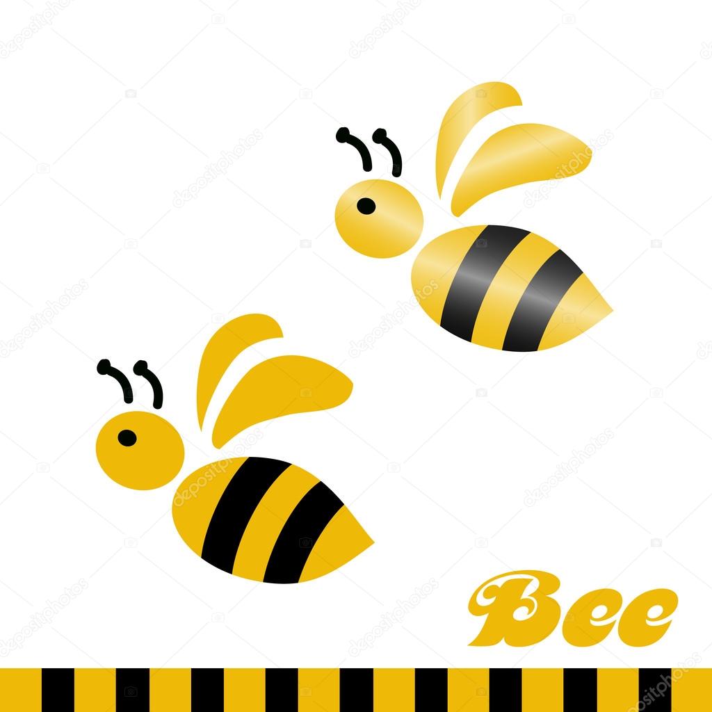 Merry bee. Logo. Vector logotype design isolated on white background.