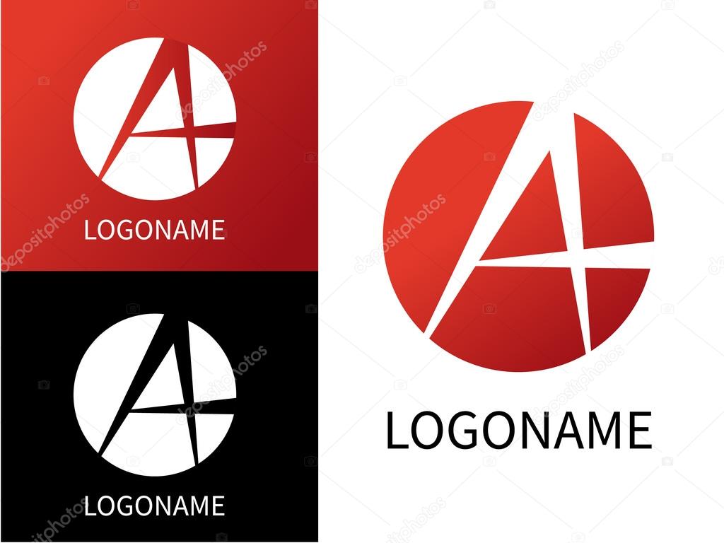 Letter A logo for Business. Template Colorful letter A vector illustration. On white and on black background.