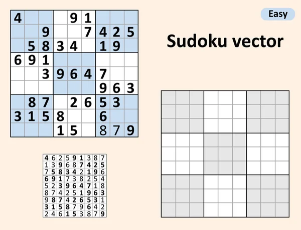 Sudoku symétrique avec réponses . — Image vectorielle