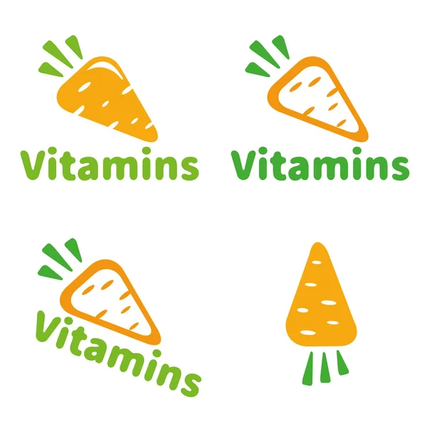 El logotipo o icono vitaminas zanahorias . — Archivo Imágenes Vectoriales