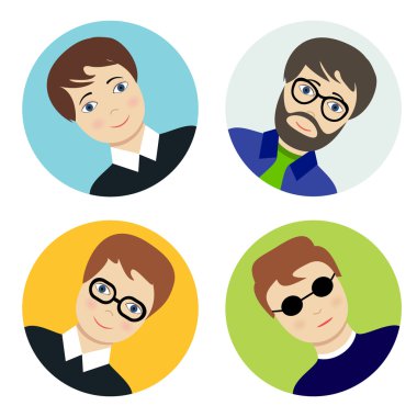 Avatar adam renkli bir arka plan üzerinde