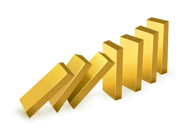 Spadające sztabki złota. — Wektor stockowy