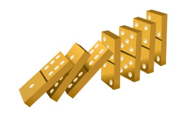 Vector gold dominoes clipart