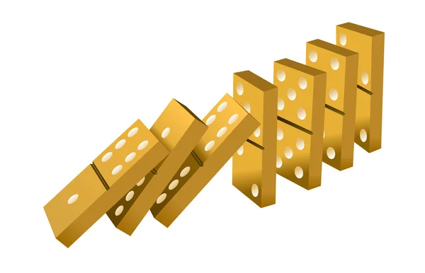 Vector gold dominoes — Stock Vector