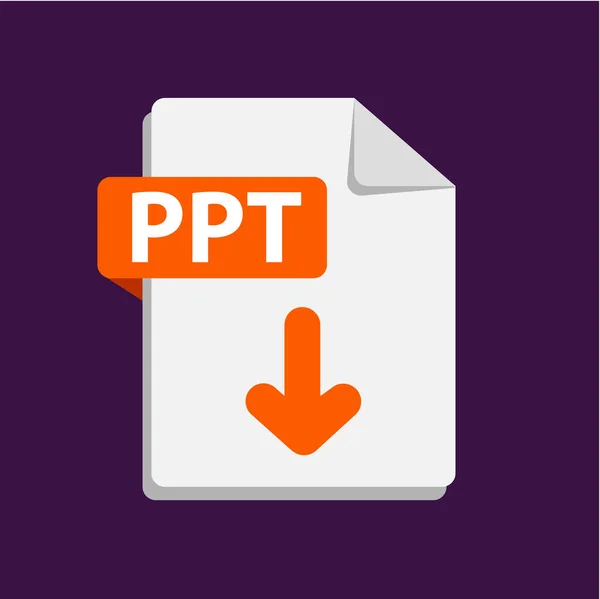 Vector naranja icono PPT. Icono de extensiones de formato de archivo. — Vector de stock