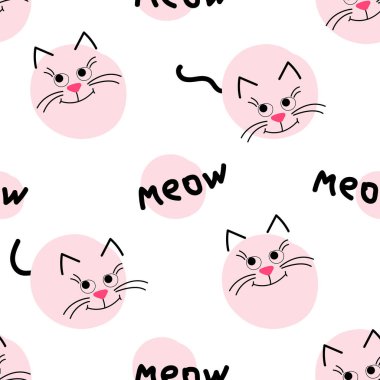 Şirin kedi ağızlığı deseni. Yüzü ve dairesi kusursuz desenli.