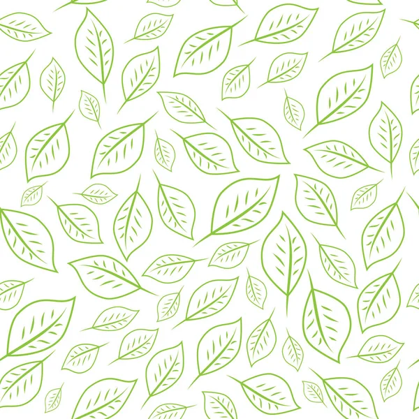 シームレスな線形パターン。葉のベクトル花飾り — ストックベクタ