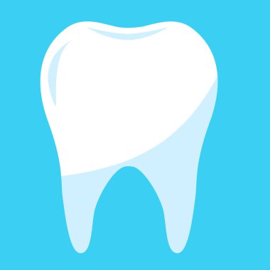 Mavi arka planda sağlıklı diş. Temiz diş