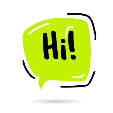 - Selam. Kabarcık lafları. El çizimi konuşma baloncukları.