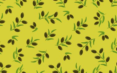 Zeytinsiz desen. Olgun siyah zeytinli dallar,.