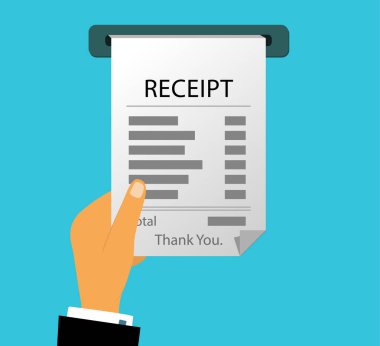 El faturayı ödemek için bir çek alır. Çevrimiçi kağıt faturası