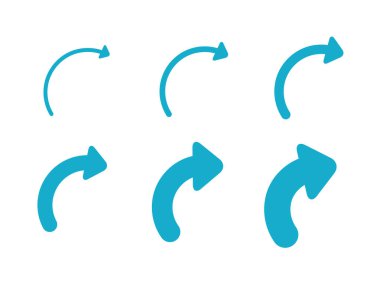 Okları ve yön işaretlerini doğru ayarlayın. Mavi Vektör okları izole edildi