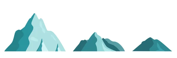 Conjunto ícone paisagem de montanha. Isolado sobre um fundo branco —  Vetores de Stock