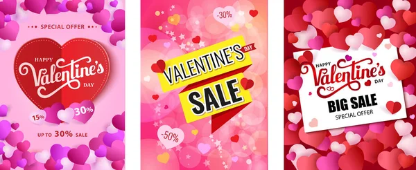 Design Poster Happy Valentine s Day. Valentines sale. — Stock Vector