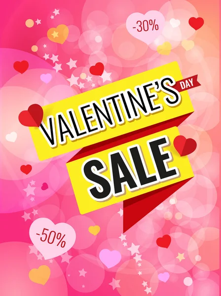 Design Poster Happy Valentine s Day Sale. — Stock Vector