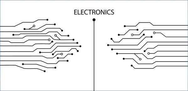 Tecnología de patrón de placa de circuito. Electrónica de fondo blanco — Vector de stock