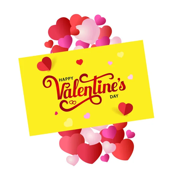 Design banner met belettering Happy Valentine 's Day. — Stockvector