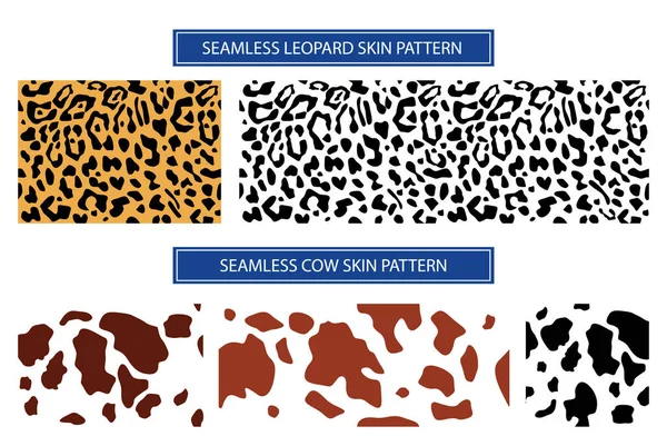 Повторение текстуры леопарда и коровы. — стоковый вектор