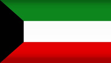 Kuveyt 'in vektör bayrağı. Renk simgesi izole edildi