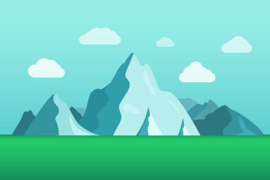 Düz, güzel dağ manzarası. Yaz tatili konsepti.