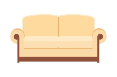 bej renkli kanepe beyaz üzerine izole edilmiş. İç ev için kanepe simgesi.