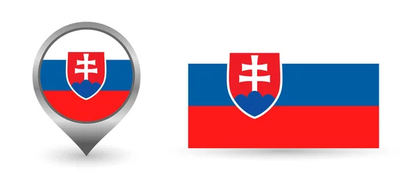 Bandera vectorial Eslovaquia. Lugar con bandera Eslovaquia — Archivo Imágenes Vectoriales